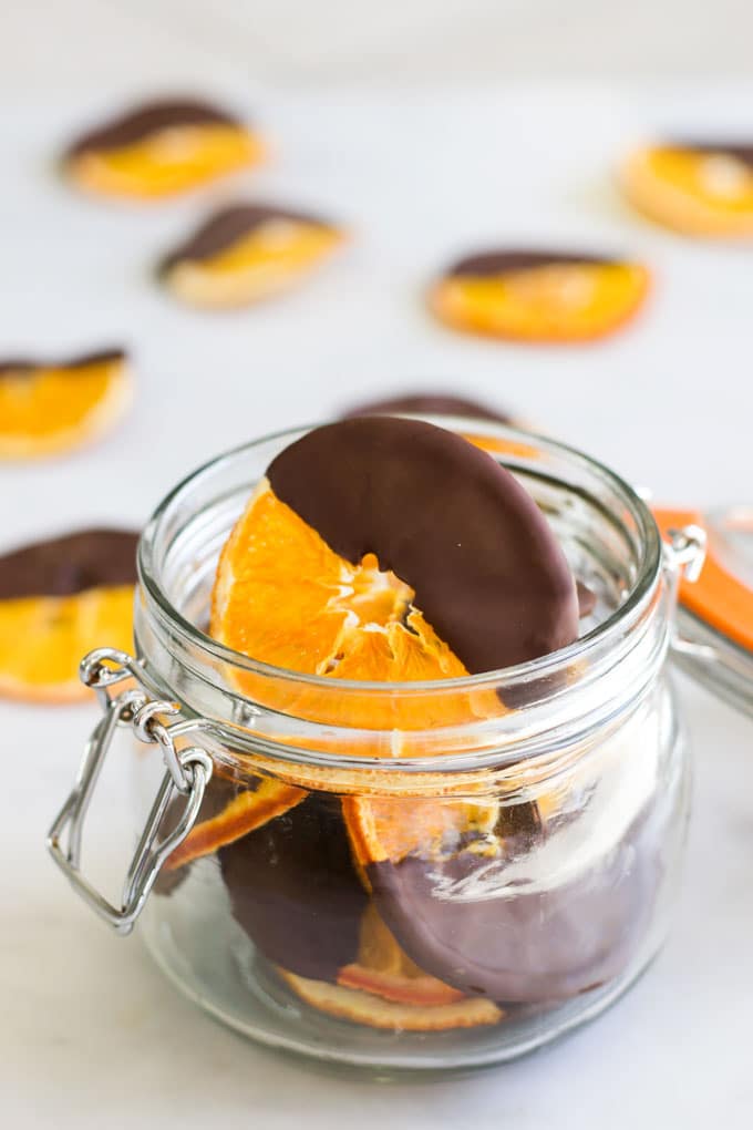 Arance secche ricoperte di cioccolato