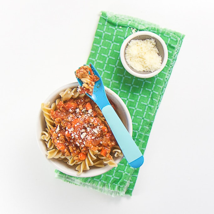 La prima bolognese del bambino con carote e zucchine (verdure nascoste!)