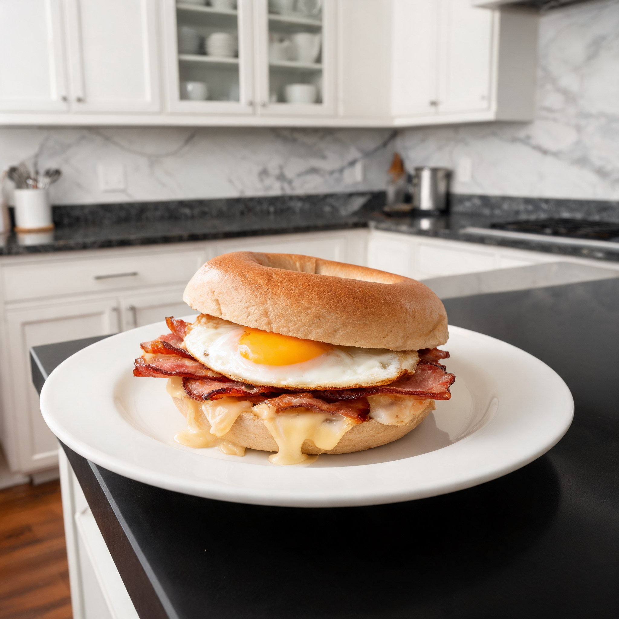 Bagel Proteico Bacon, Uovo e Formaggio - La Colazione dei Campioni