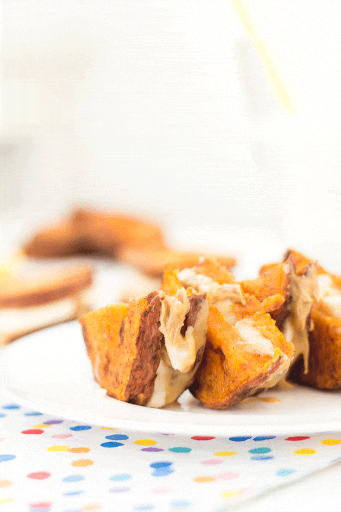 Banana Peanut Butter Sweet Potato Sandwiches