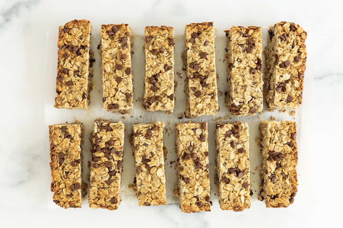 Barrette di muesli con gocce di cioccolato