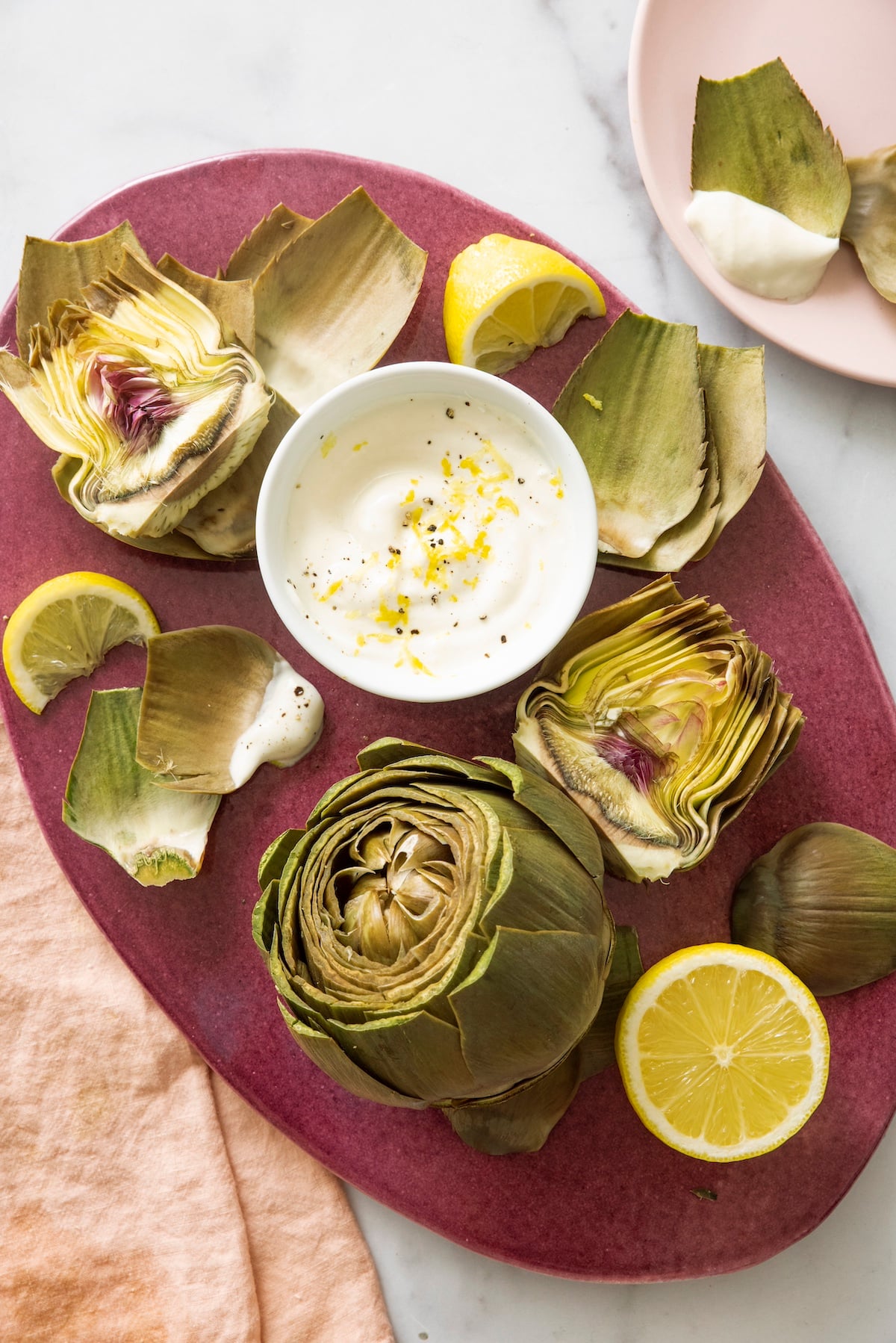 Carciofi Al Vapore Con Salsa Di Yogurt Al Limone