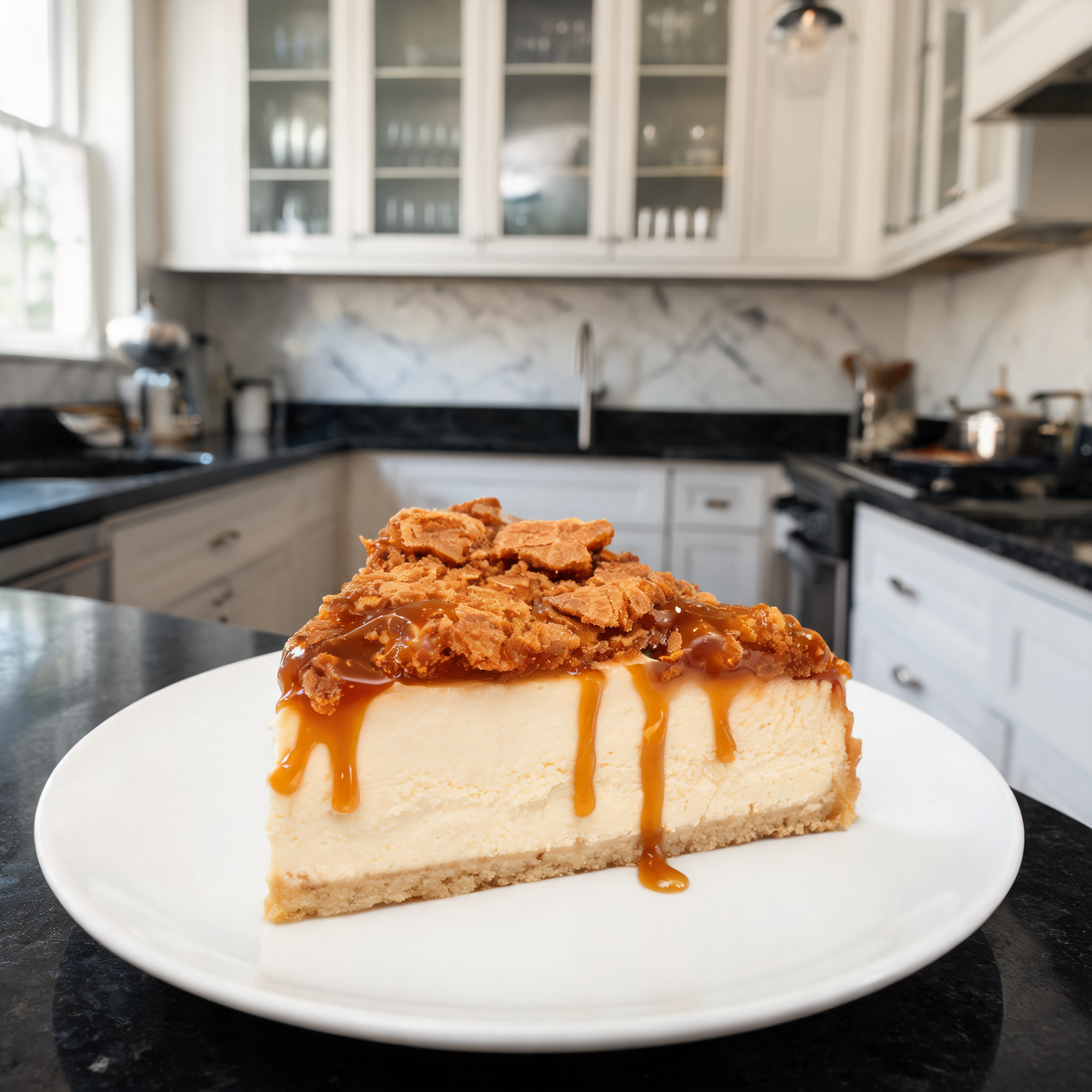 Cheesecake Proteico al Caramello Croccante