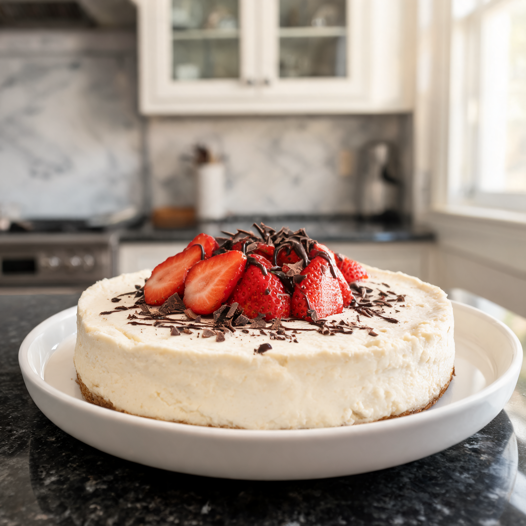 Cheesecake di Ricotta con Fragole e Cioccolato