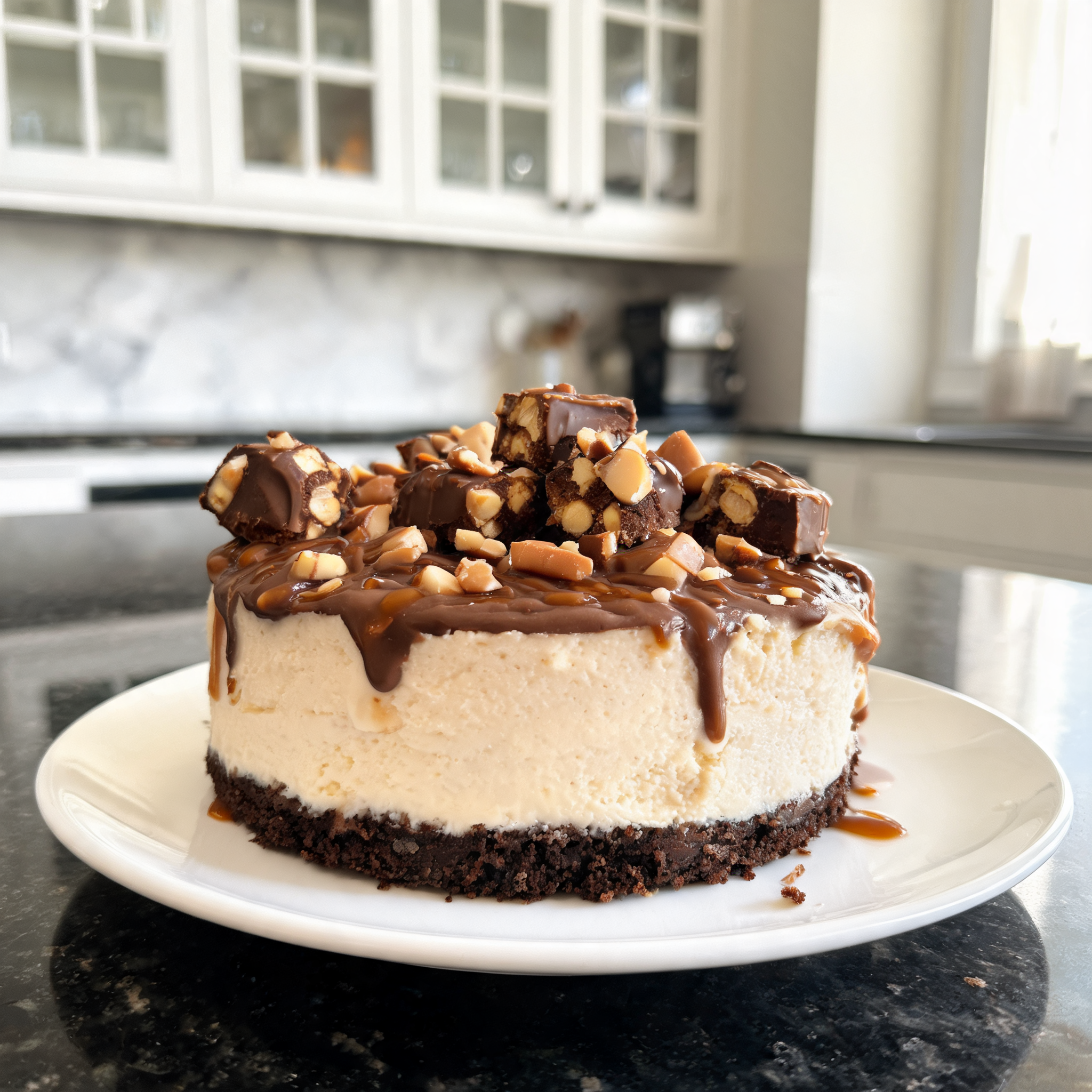 Cheesecake Proteico Snickers senza Forno