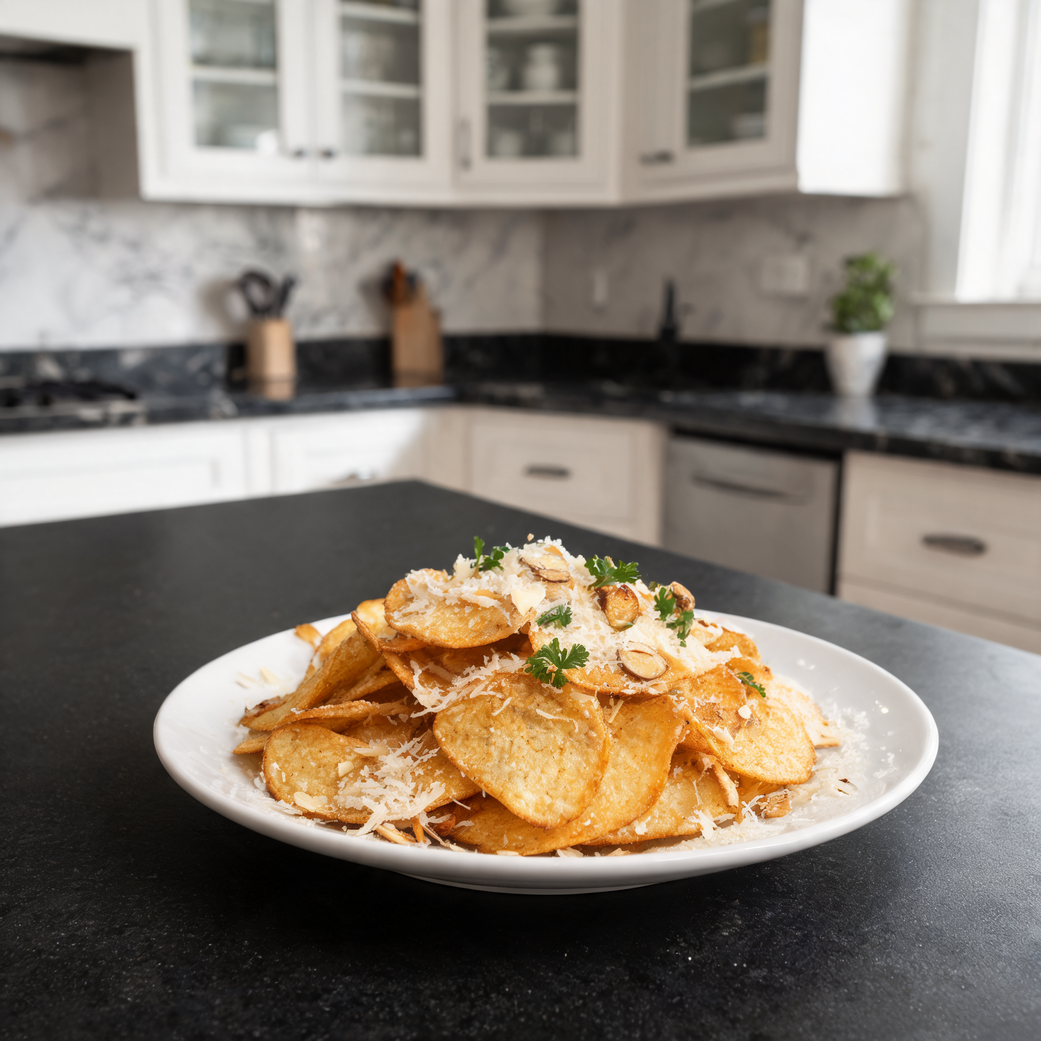 Chips Croccanti all'Aglio e Parmigiano - 204 Calorie!