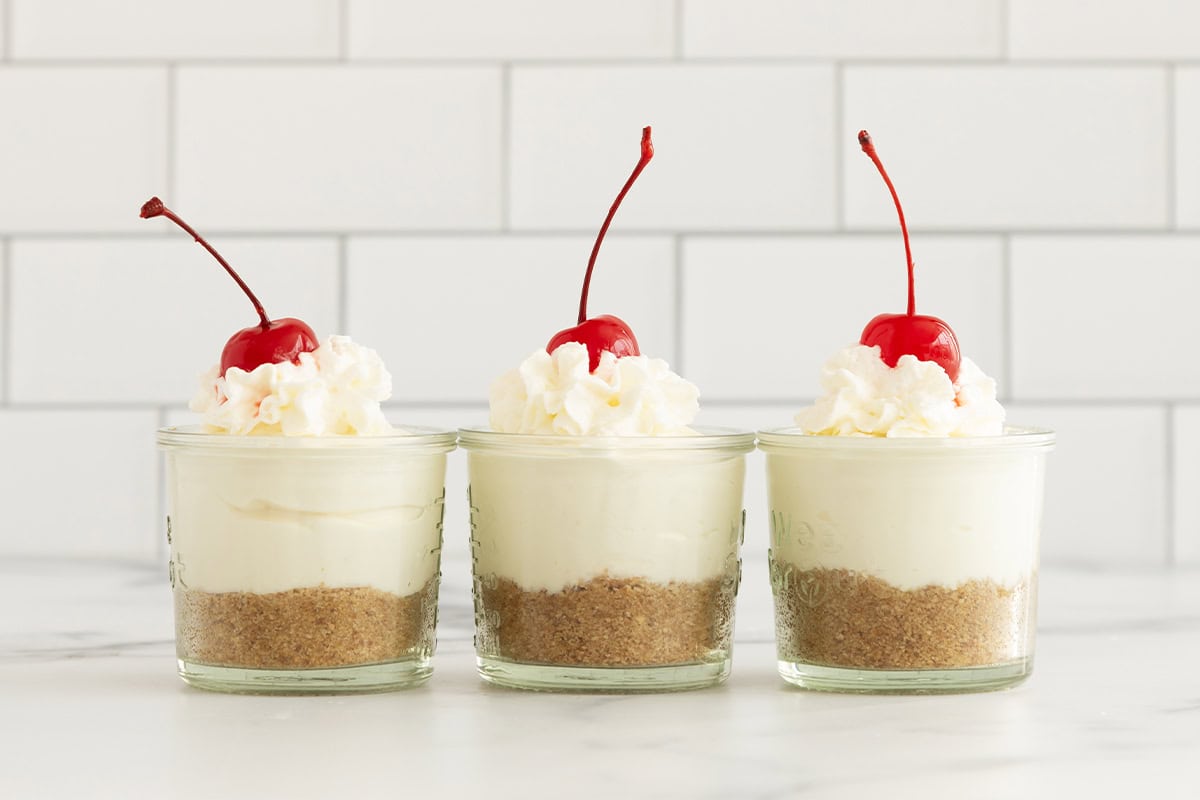 Coppette per cheesecake senza cottura
