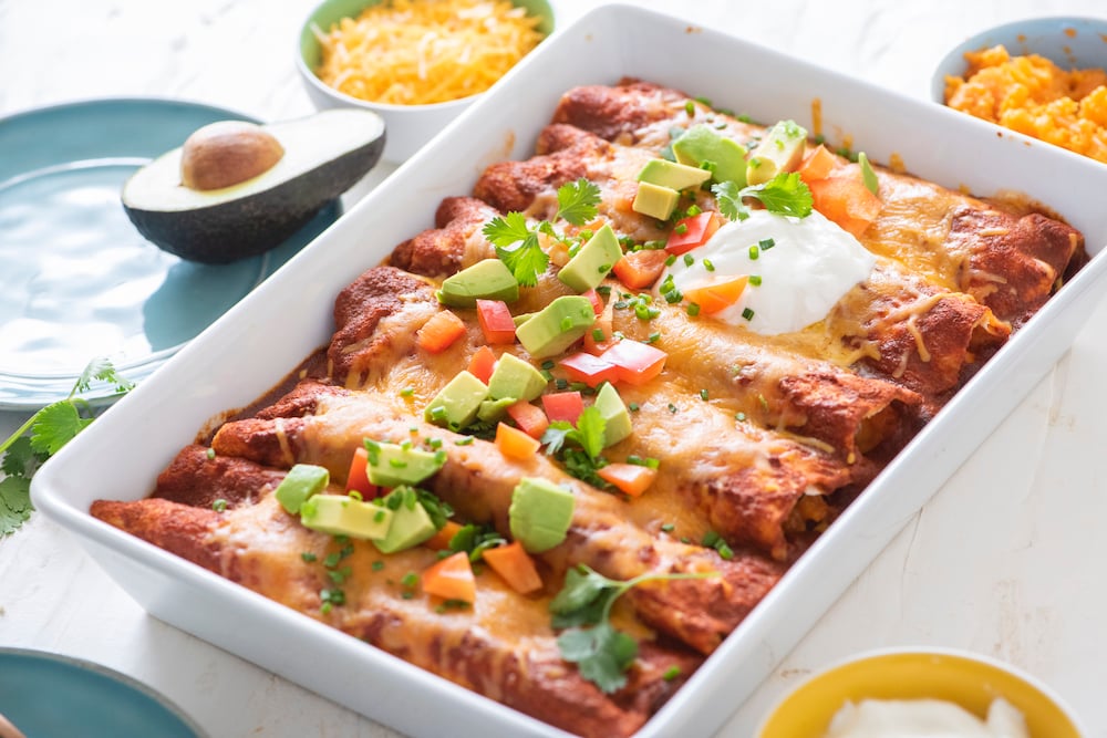 Enchiladas di fagioli neri e patate dolci