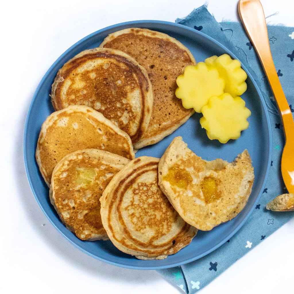 Soffici pancake al mango richiesti dai bambini (fatti in 15 minuti!) (super facili!)