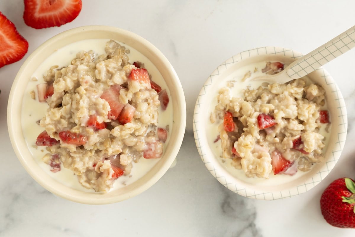 Fragole e panna d'avena
