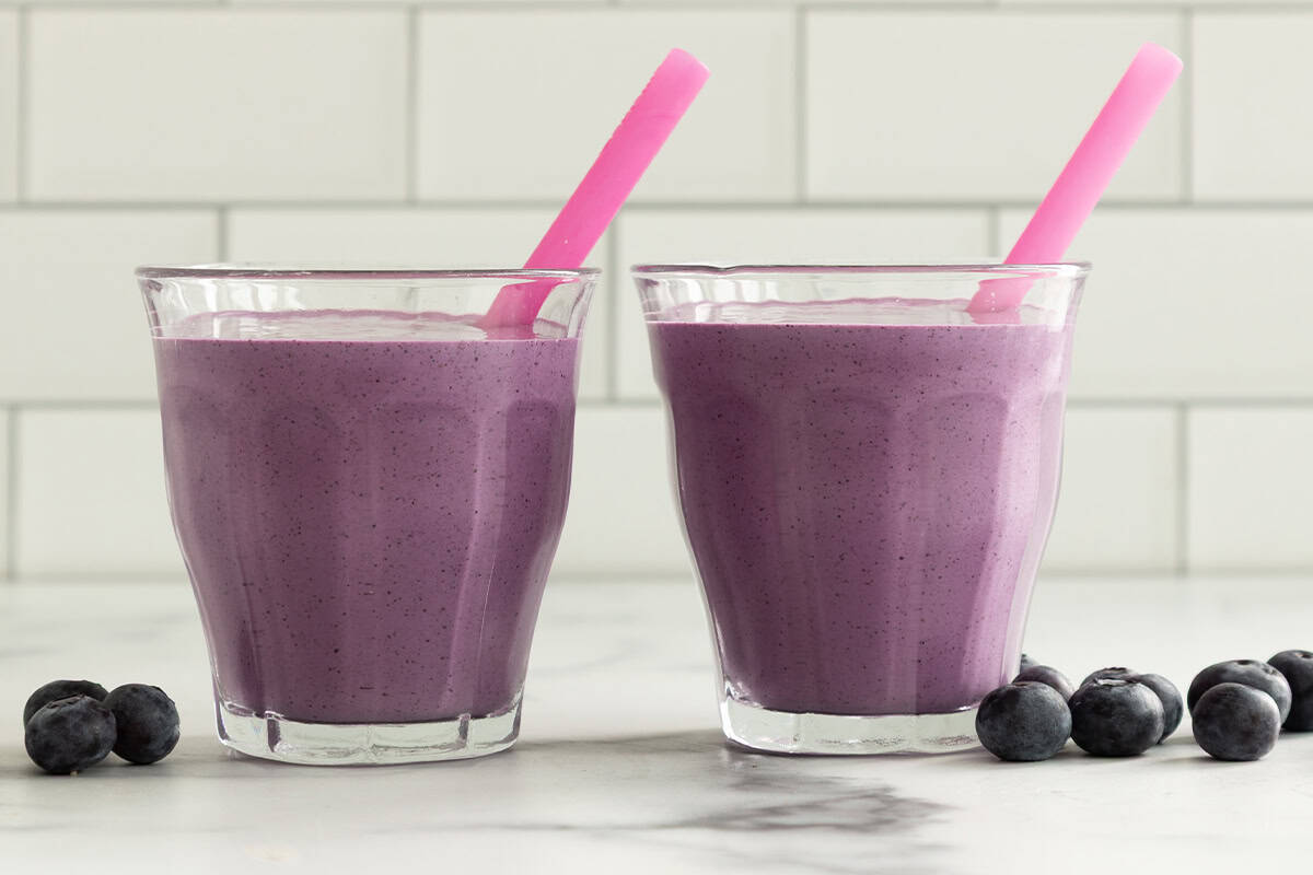 Frullato di yogurt ai mirtilli