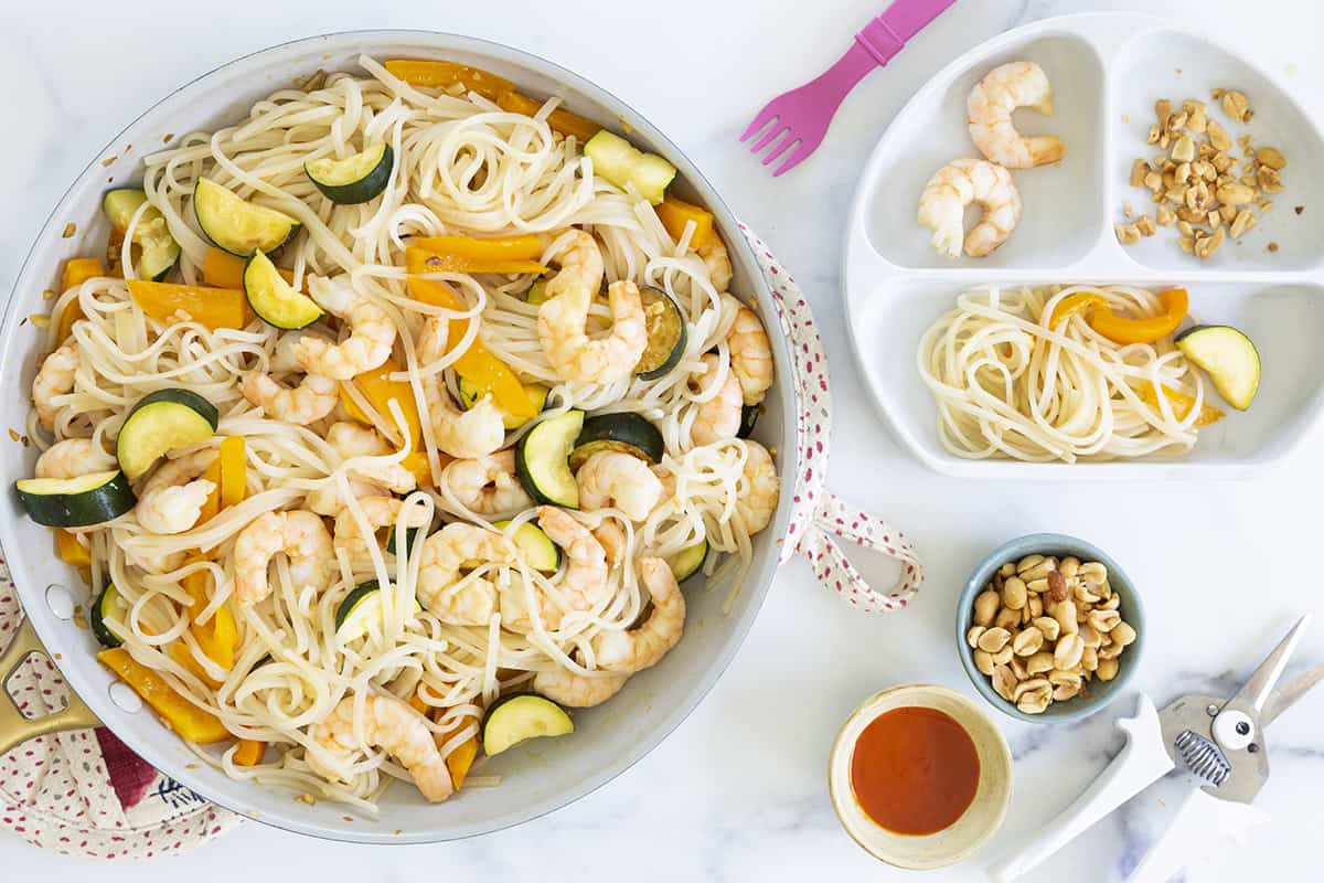 Gamberetti e tagliatelle facili