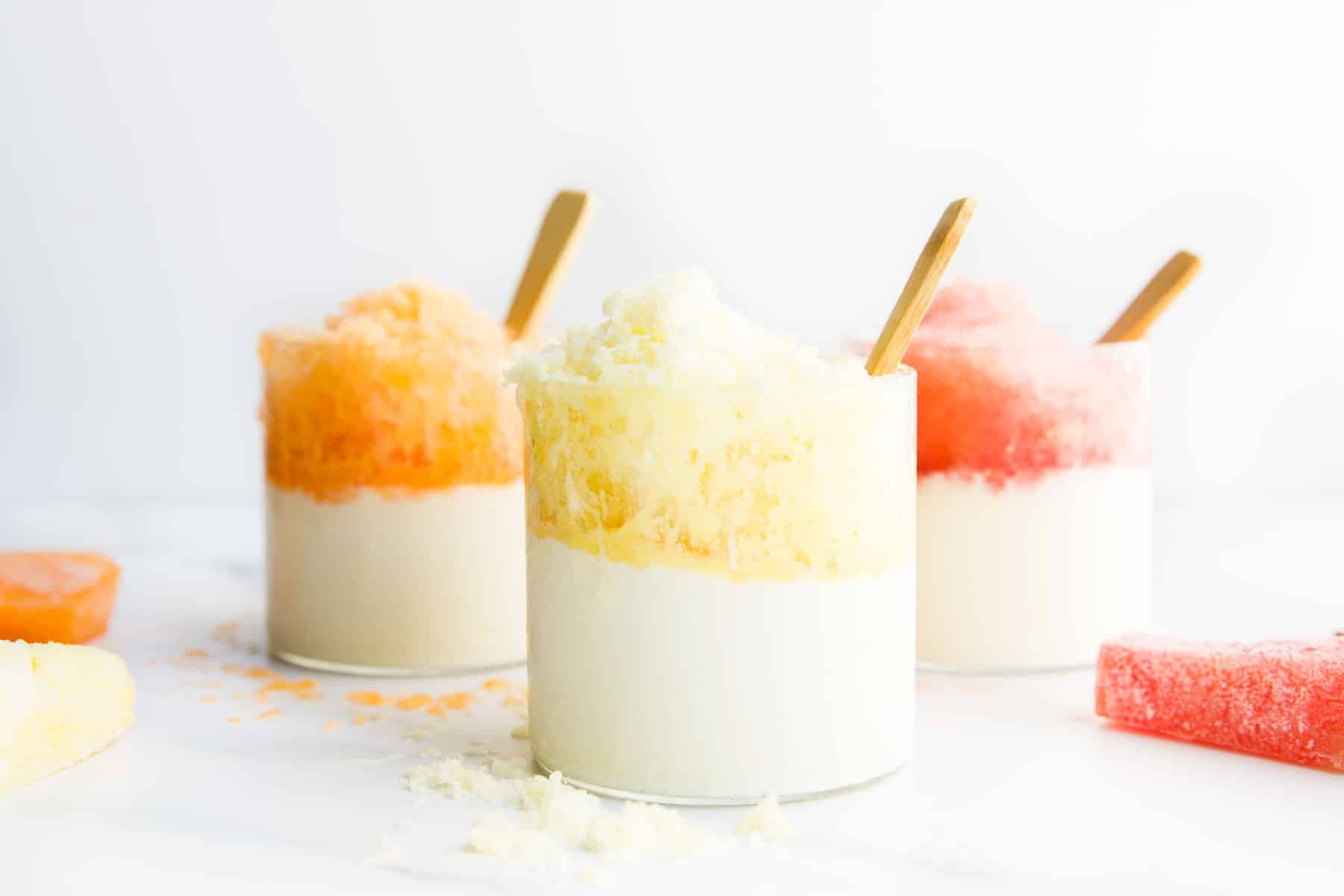 Ghiaccio tritato di frutta congelata