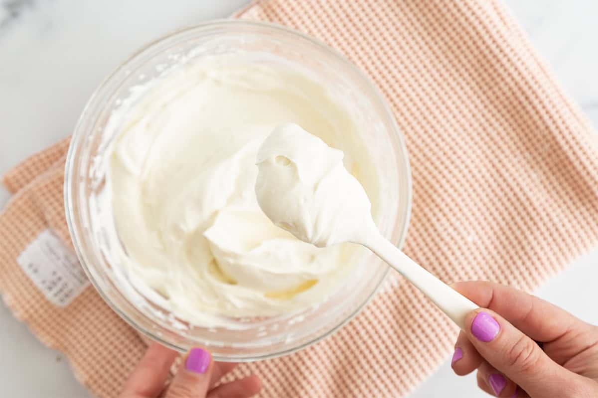 Glassa di yogurt preferita