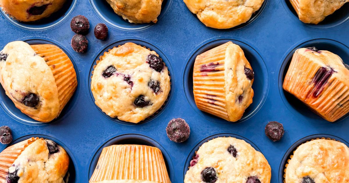 Greek Yogurt Blueberry Muffins — Soft, Fluffy and Lower in Sugar