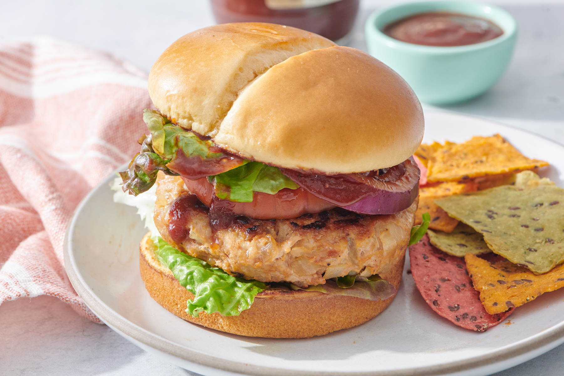 Hamburger di pollo al barbecue