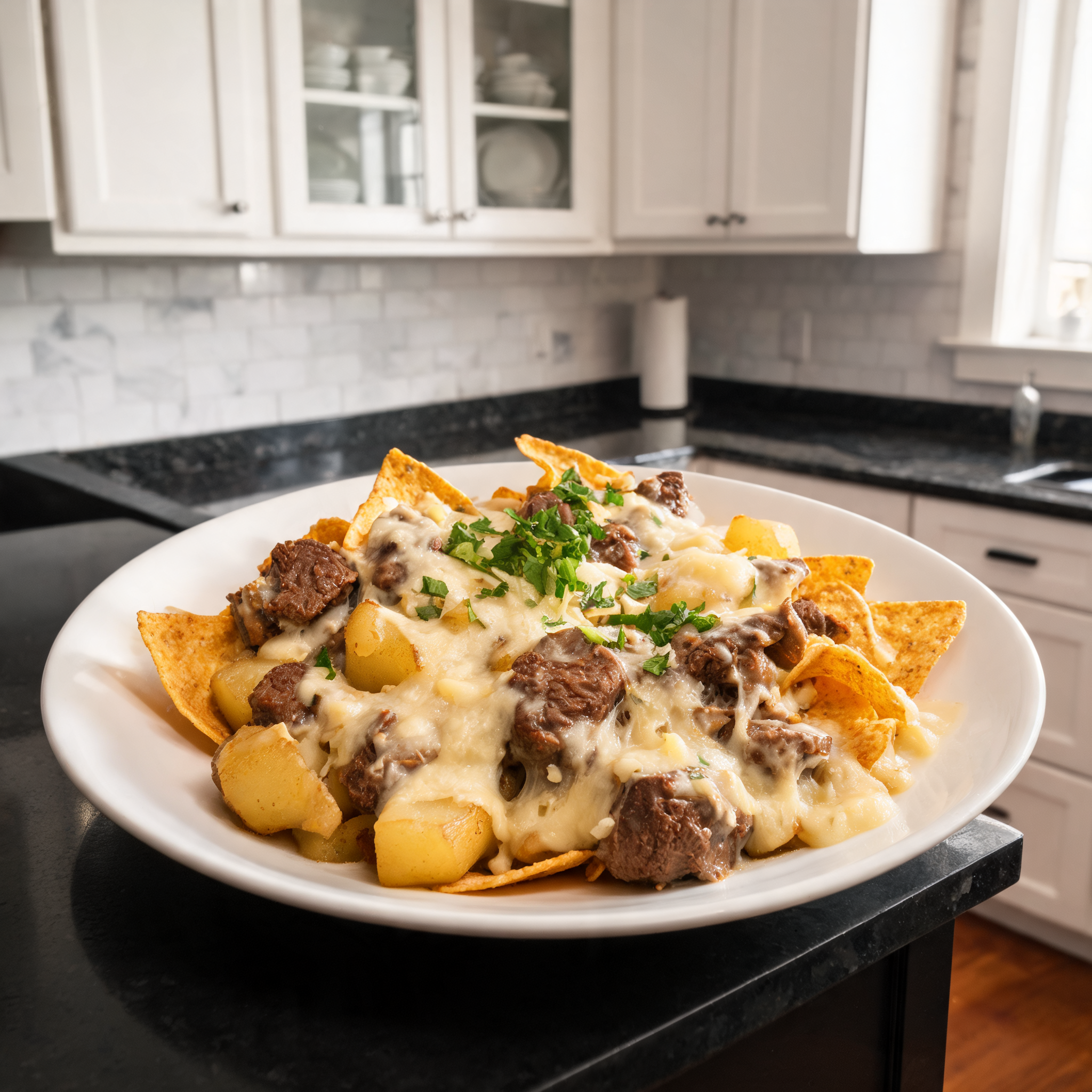 Ciotole Proteiche di Manzo, Nacho e Patate al Formaggio