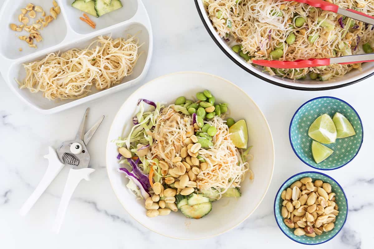 Insalata veloce di spaghetti di riso