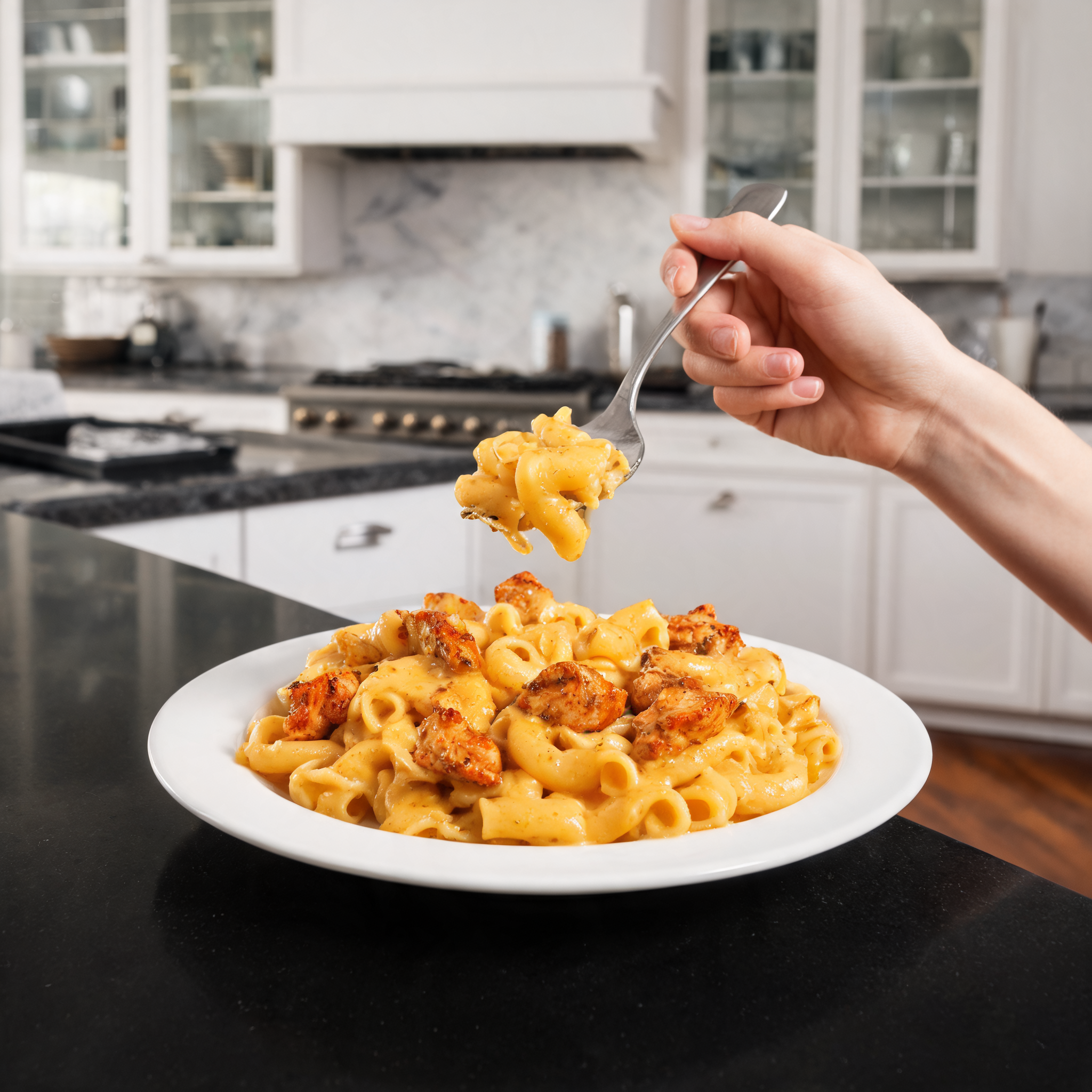 Mac and Cheese al Pollo Piccante - La Bomba Proteica