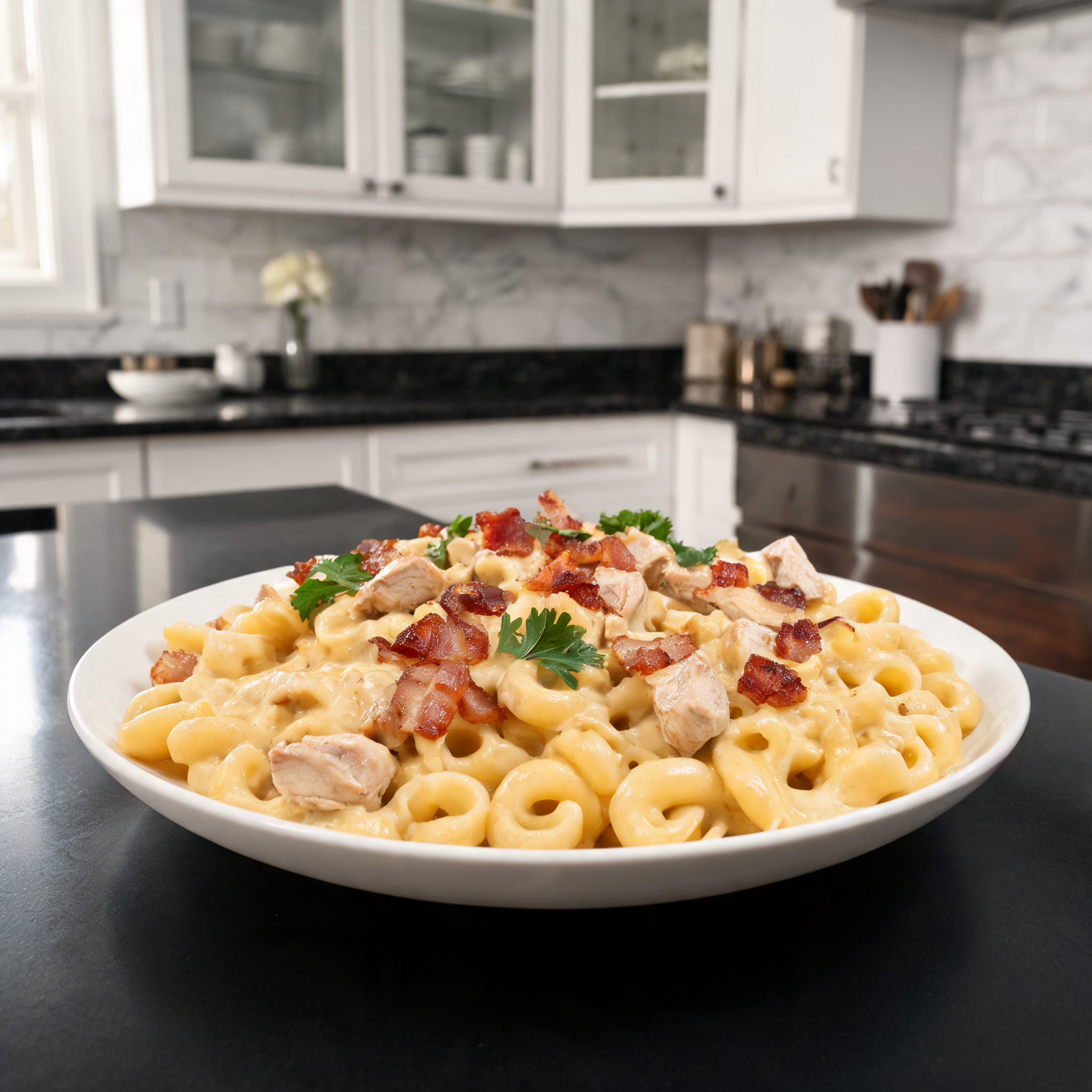 Mac & Cheese con Pollo e Pancetta Croccante