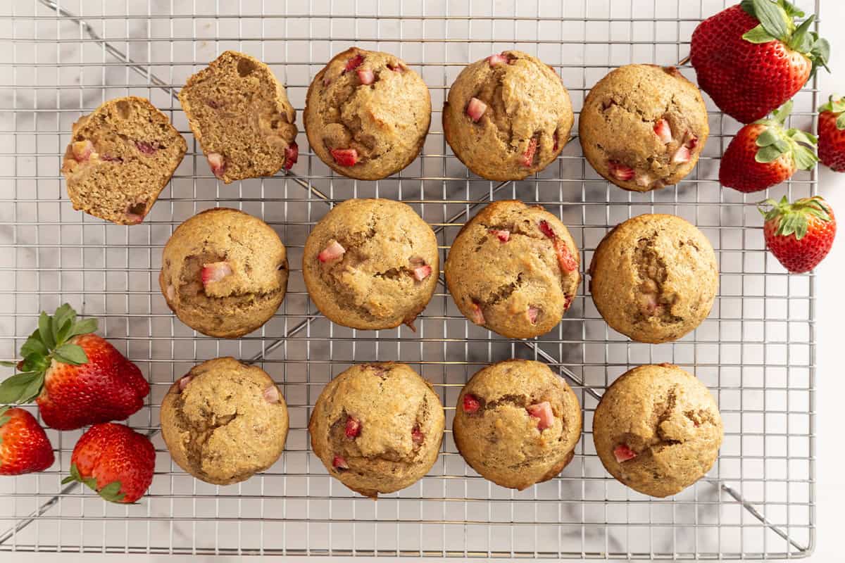 Muffin alle banane e fragole