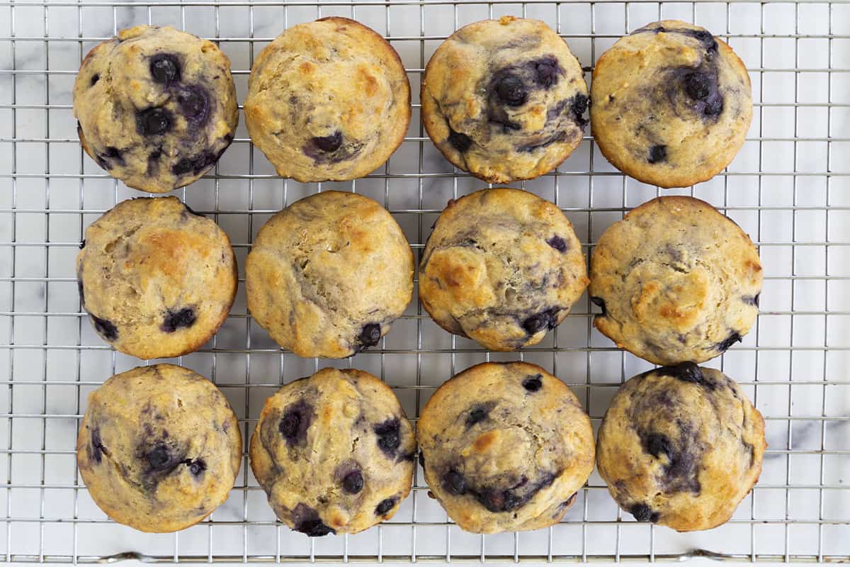 Muffin preferiti allo yogurt e mirtilli
