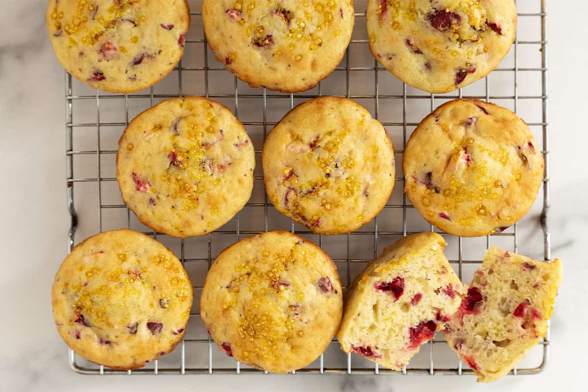 Muffin soffici ai mirtilli rossi