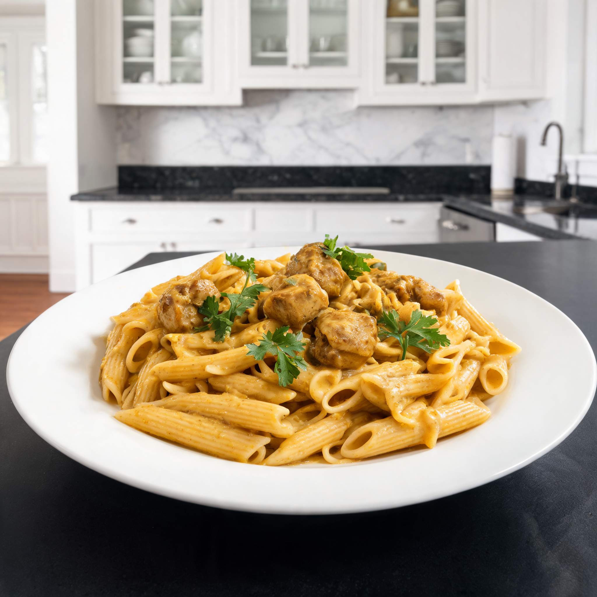 Pasta al Formaggio con Pollo al Curry - La Ricetta Proteica che Ti Conquista