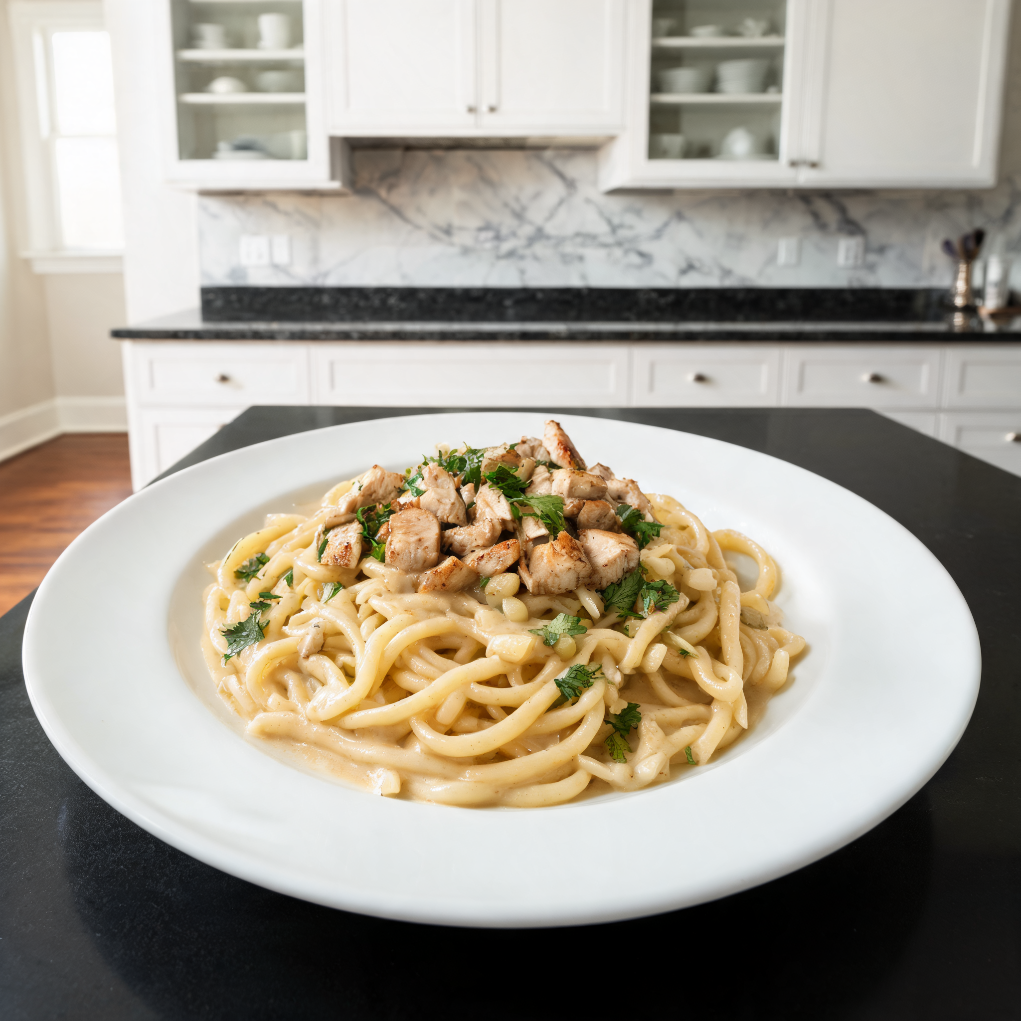 Pasta al Pollo e Aglio Cremosa - La Ricetta Proteica che Ti Conquista