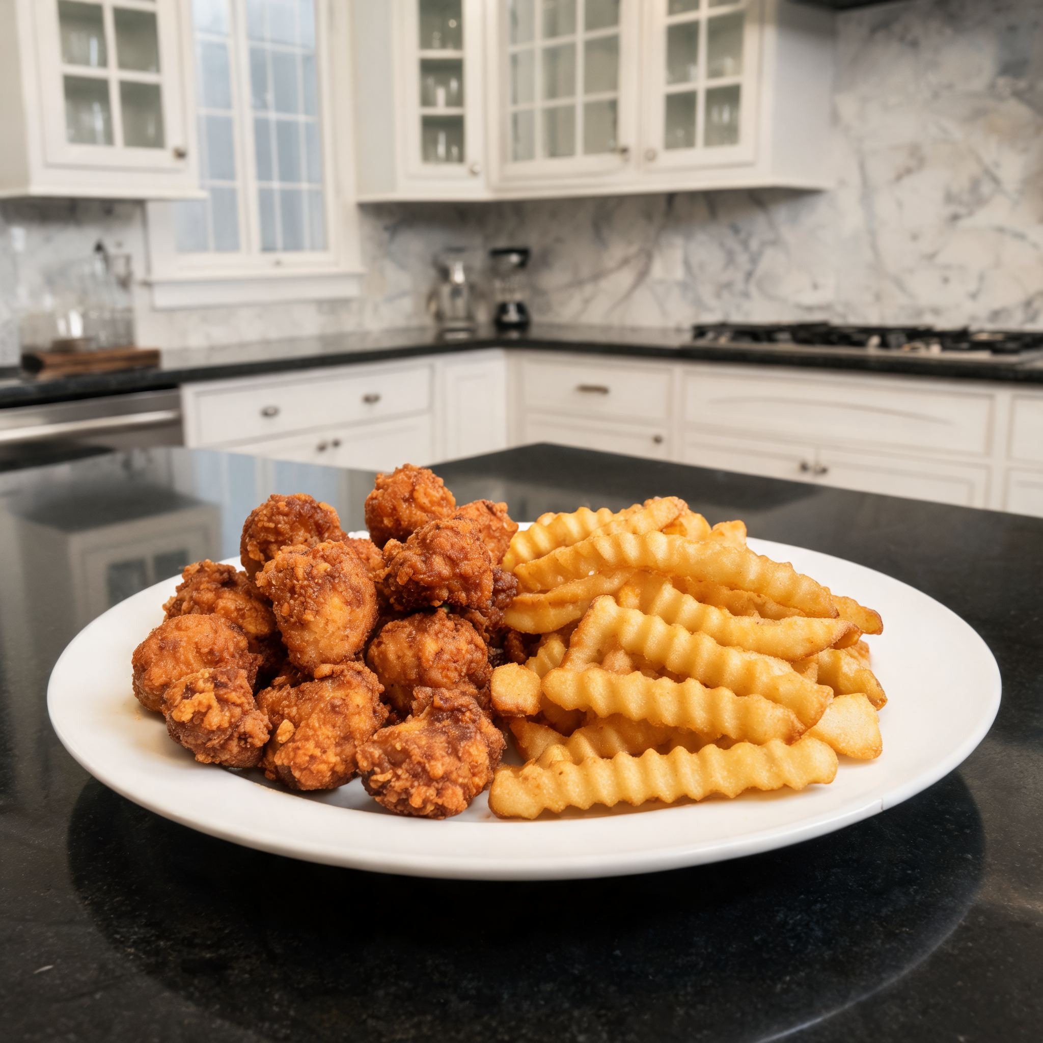 Pepite di Pollo Croccanti e Patatine Ondulate - La Versione Light