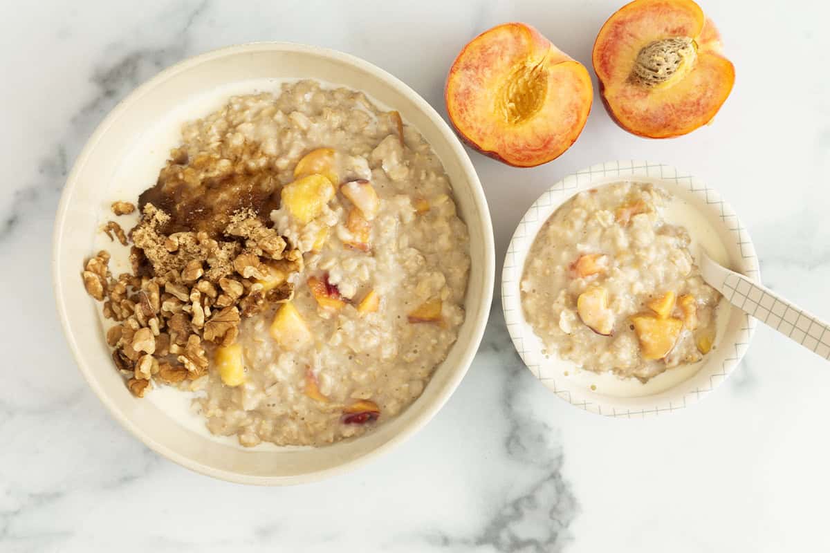 Pesche e panna d'avena