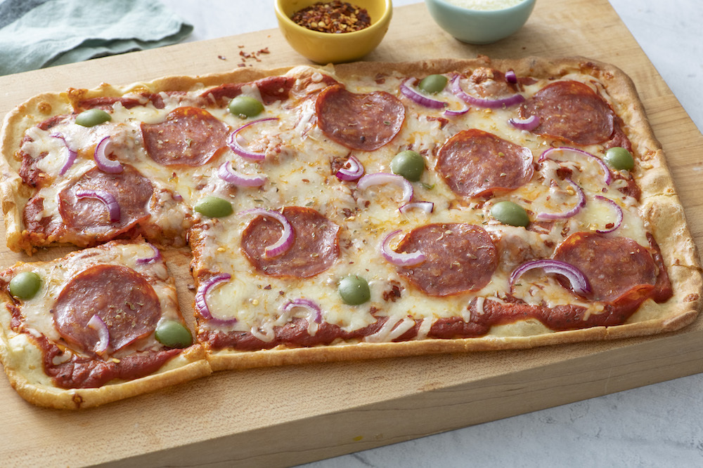 Pizza in Teglia con Crosta Senza Lievito