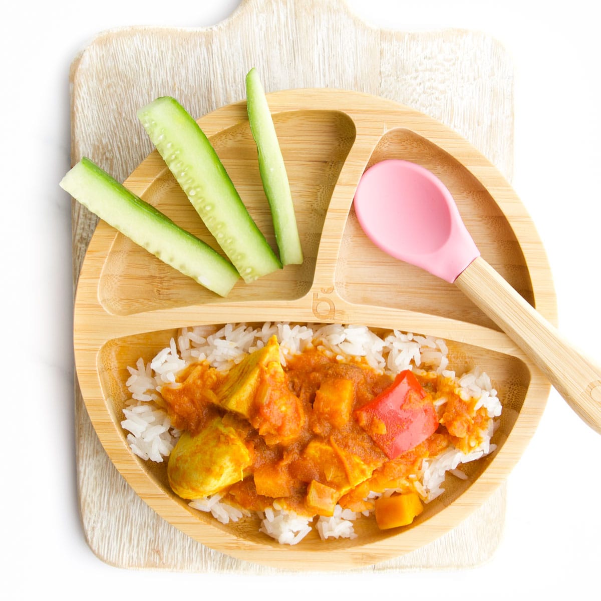 Pollo al curry fruttato per bambini