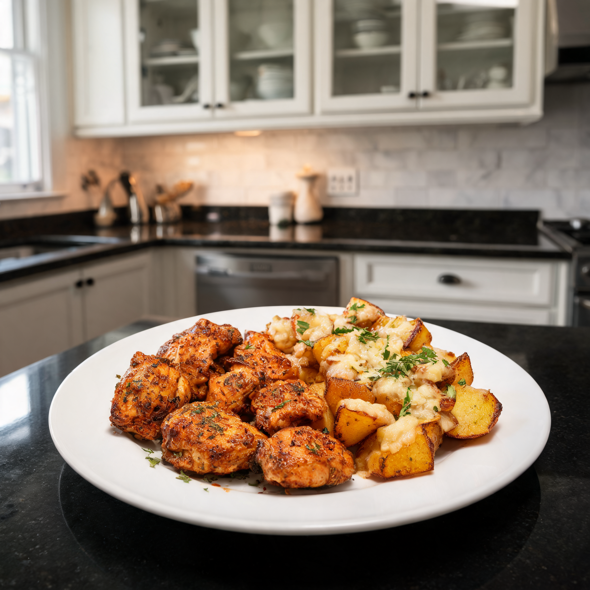 Pollo Piccante e Patate Croccanti al Formaggio 🔥🍗