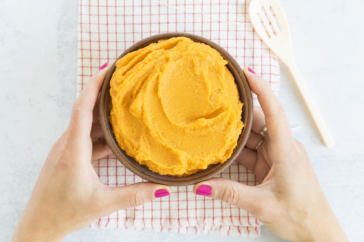 Purè di patate dolci salutare (2 ingredienti!)