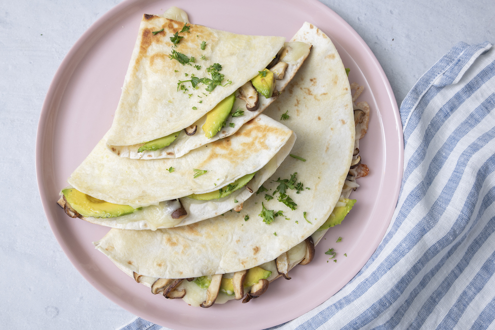 Quesadillas ai funghi