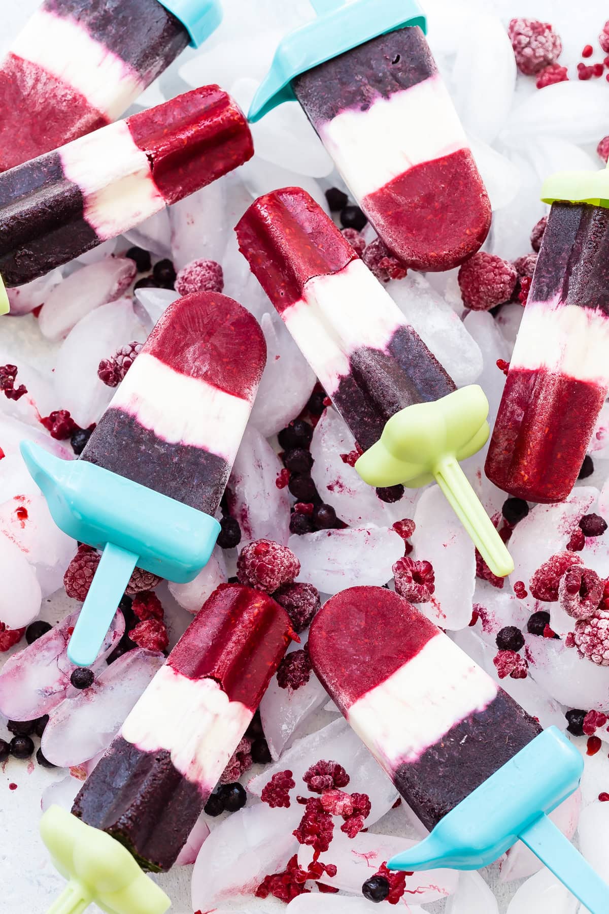 Red, White & Blue Popsicles (No Food Coloring)