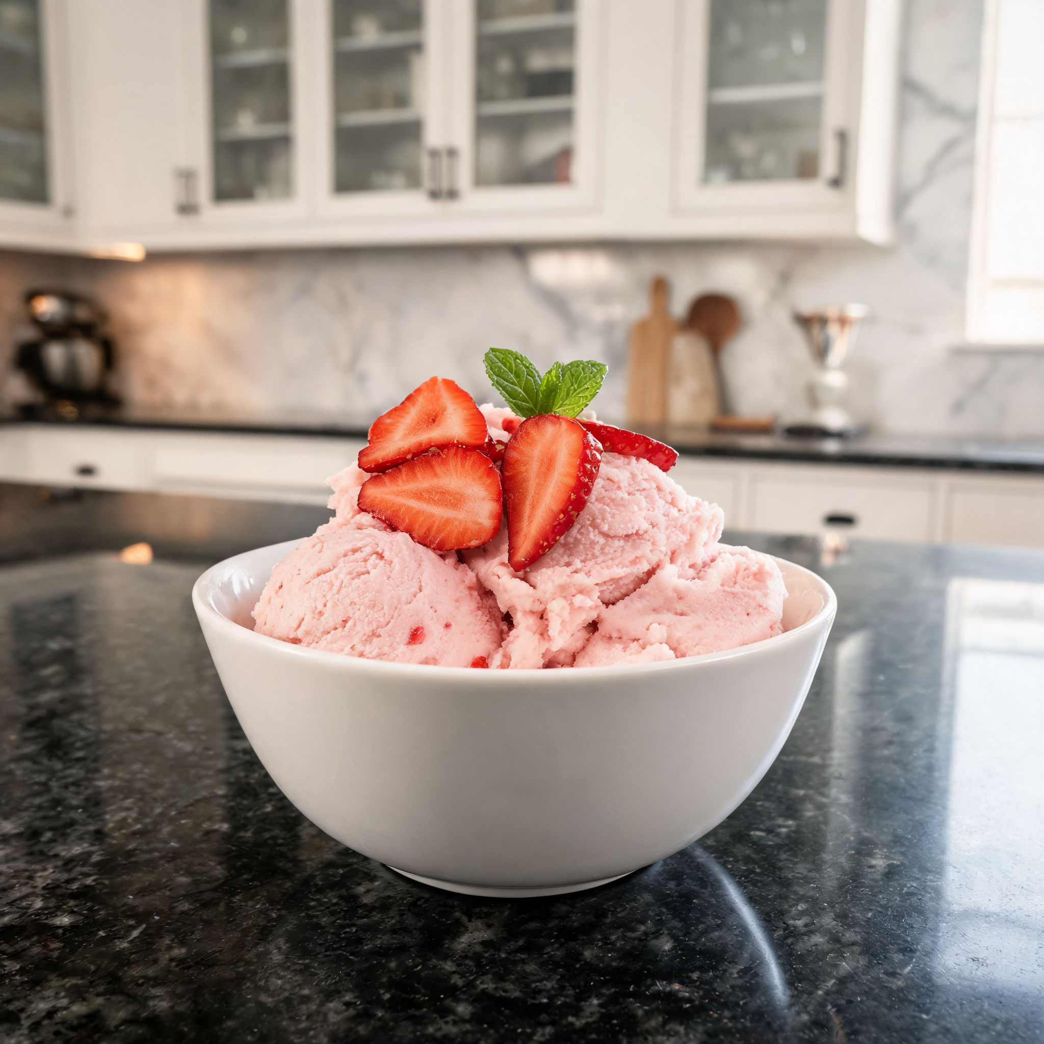 Gelato di Fragole Proteico Fatto in Casa