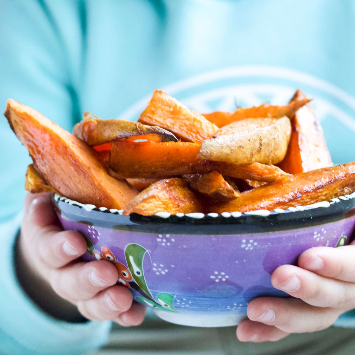 Spicchi di patate dolci con friggitrice ad aria