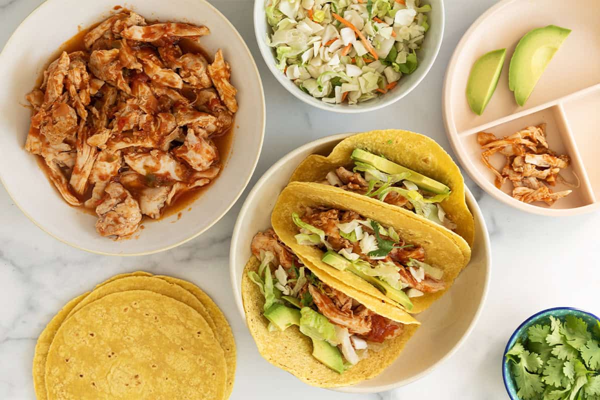 Tacos facili con pollo e salsa