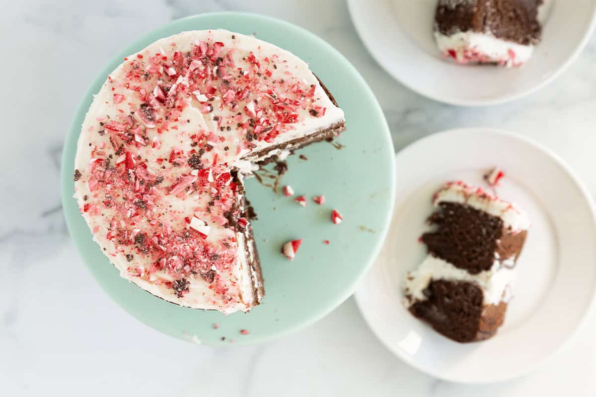Torta al cioccolato e menta piperita