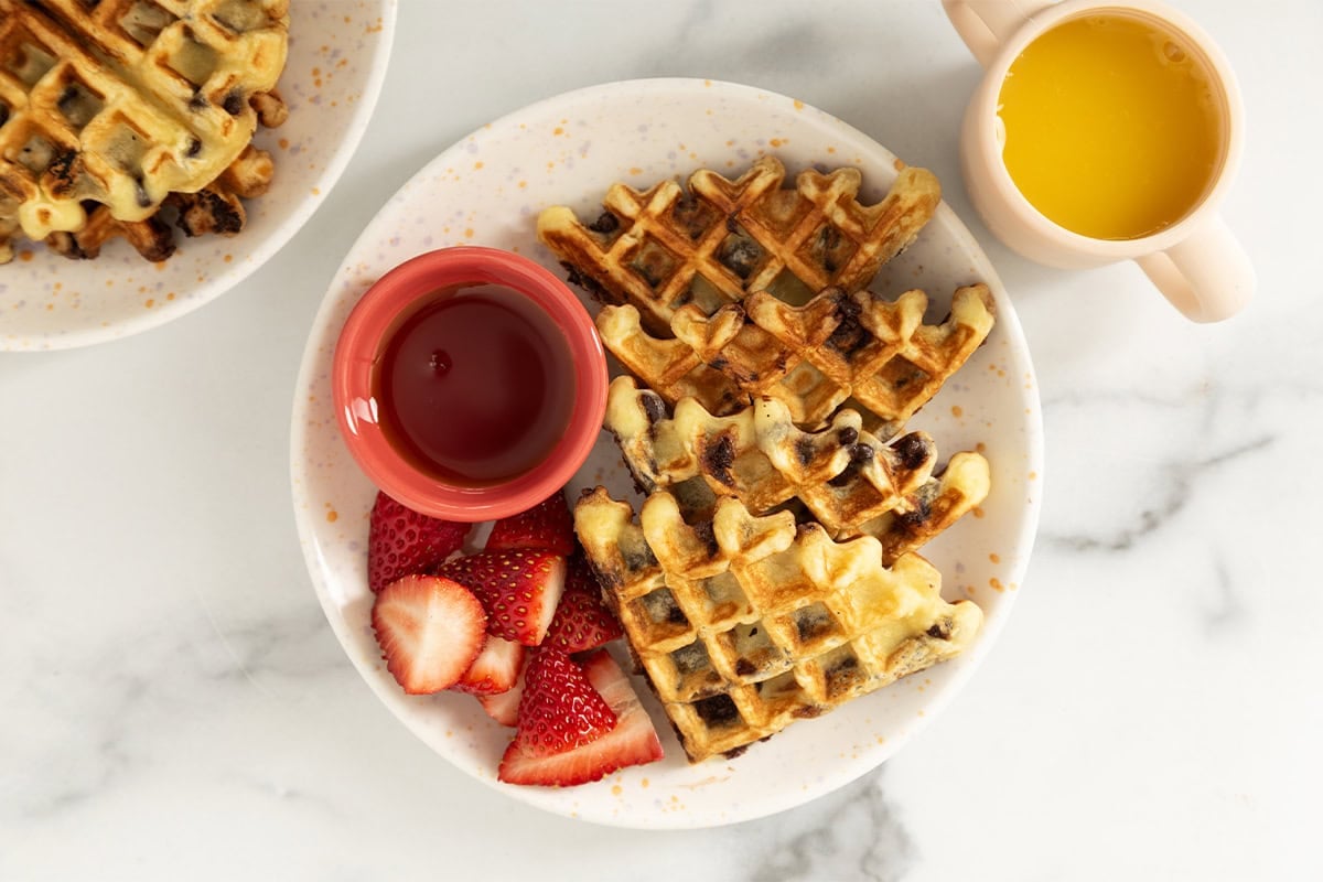 Waffle con gocce di cioccolato preferiti