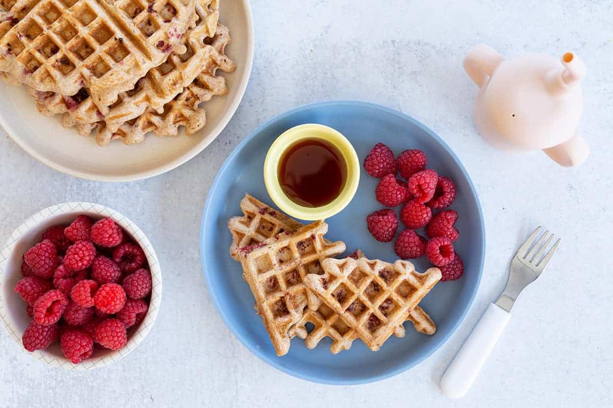 Waffle Salutari (con Lamponi) (Facili da Preparare e Congelare)