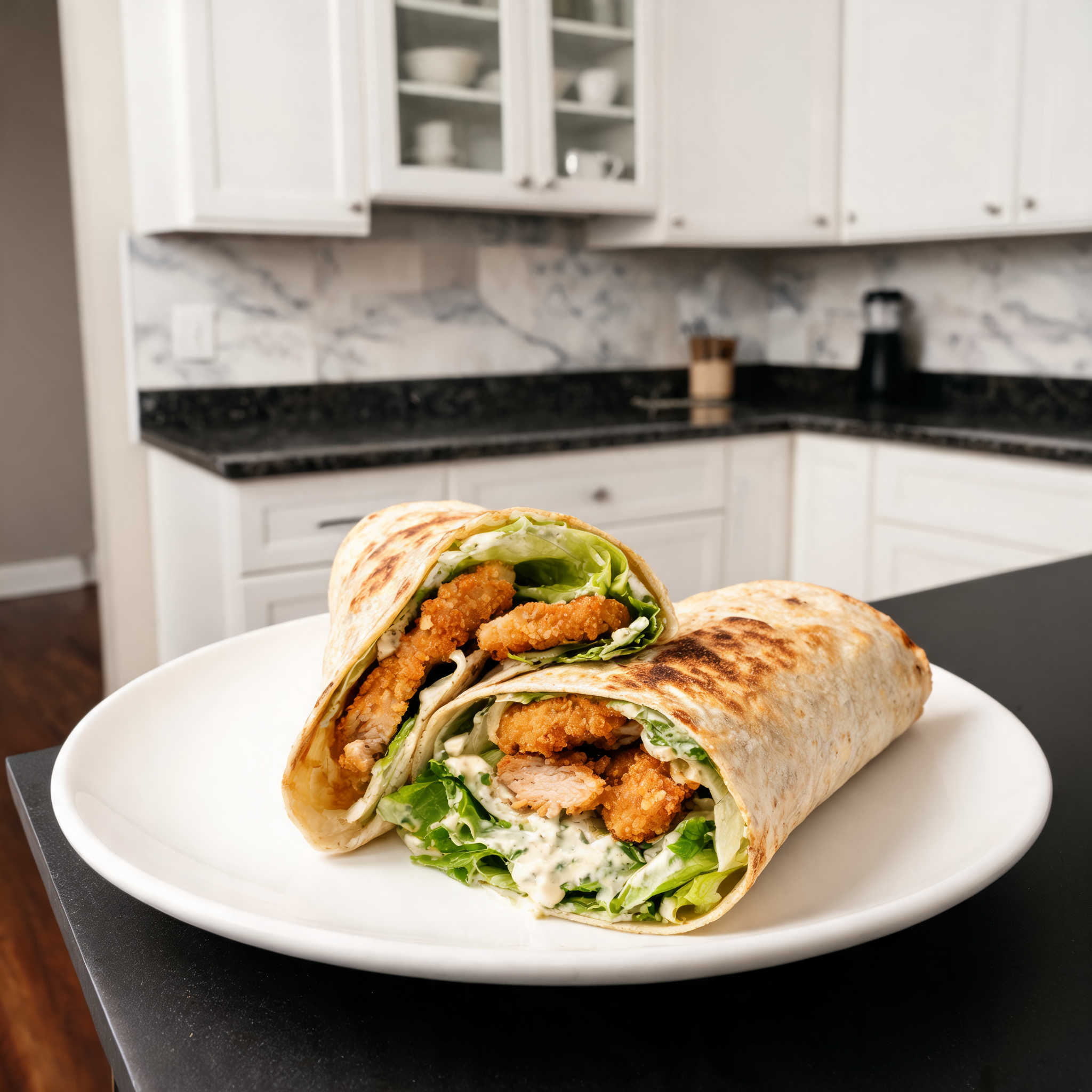 Wrap al Pollo Croccante con Salsa Caesar Proteica