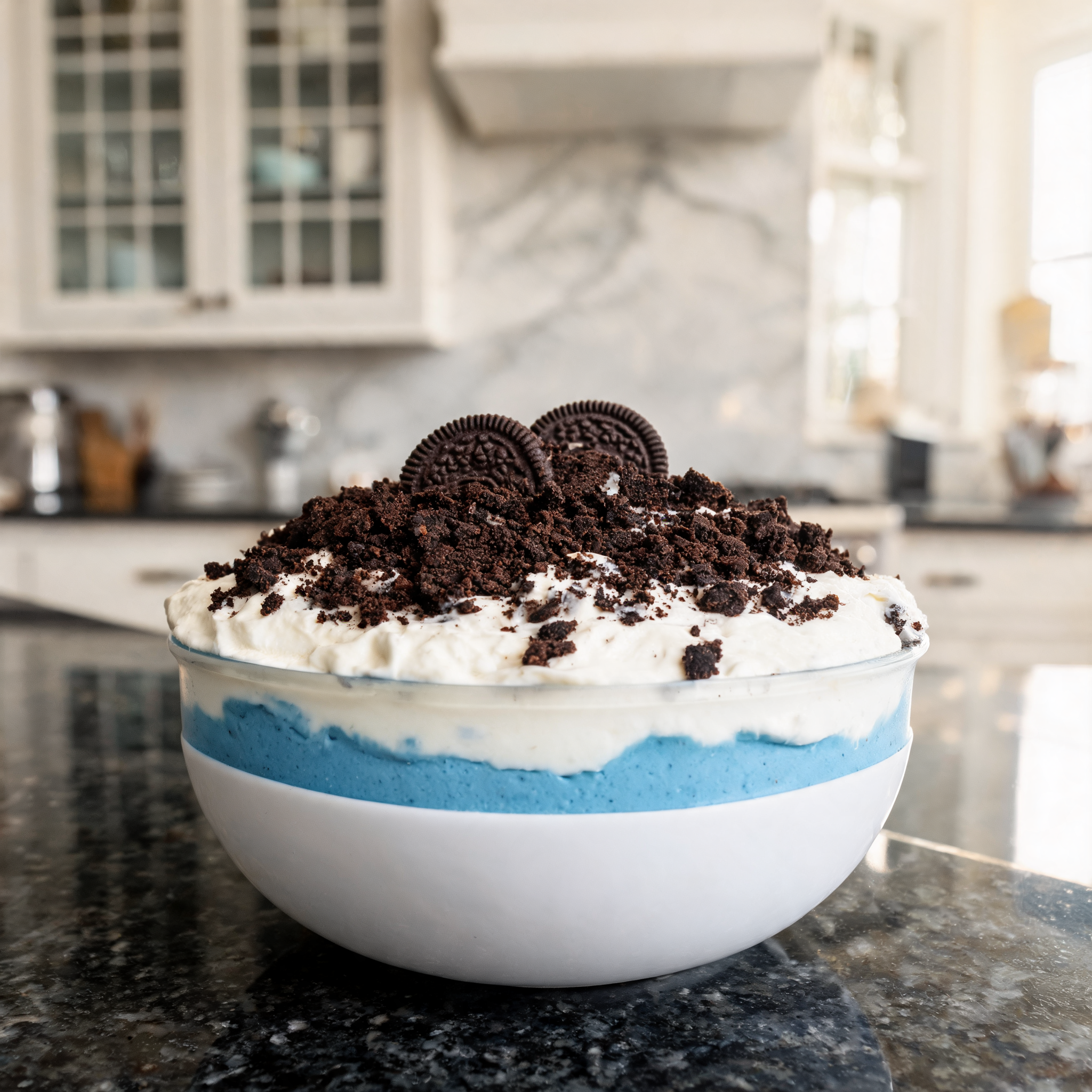 Coppa Cookie Monster proteica con yogurt