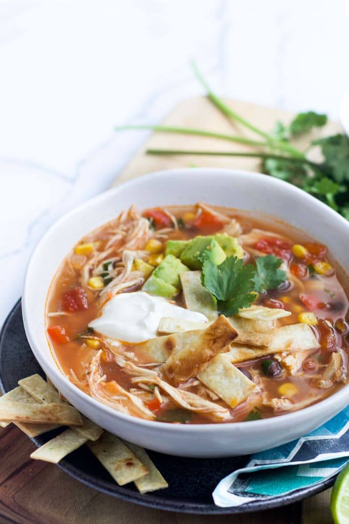 Zuppa di tortilla di pollo a cottura lenta - Piccoli buongustai