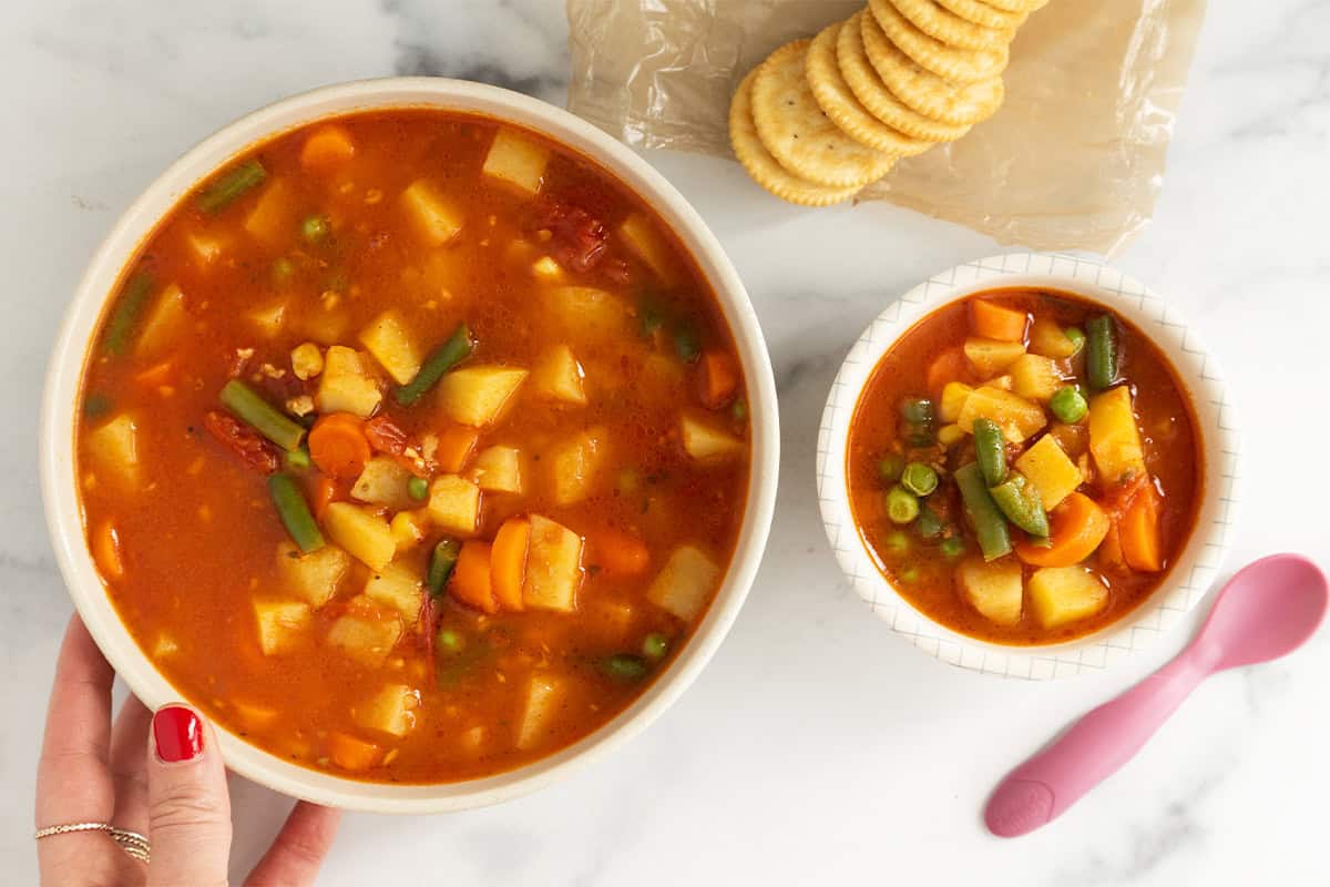 Zuppa di verdure tritata minima per la vittoria di un pasto accogliente